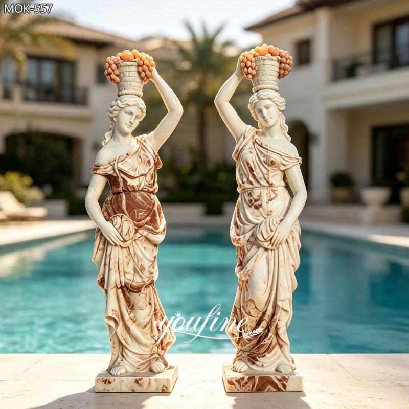 Multi Color Marble Lady Sculpture