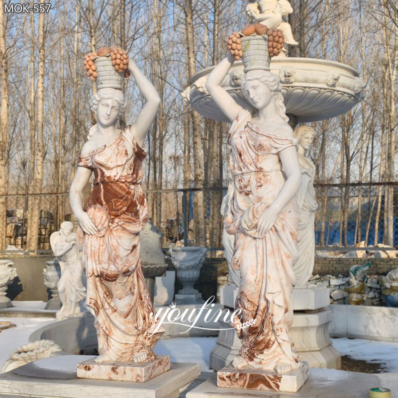 Multi Color Marble Woman Sculpture for garden
