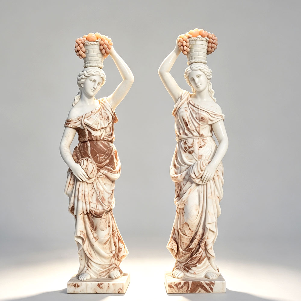 Multi Color Marble Woman Lady Sculpture for Sale MOK-557