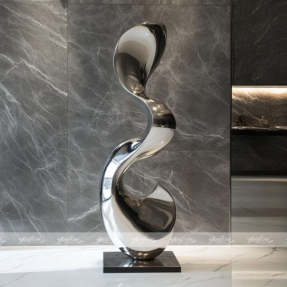 abstract metal indoor floor sculpture