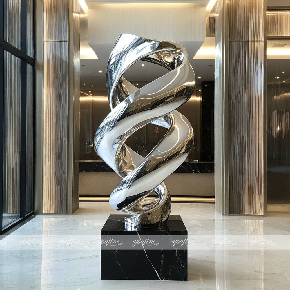 indoor abstract metal twist sculptur