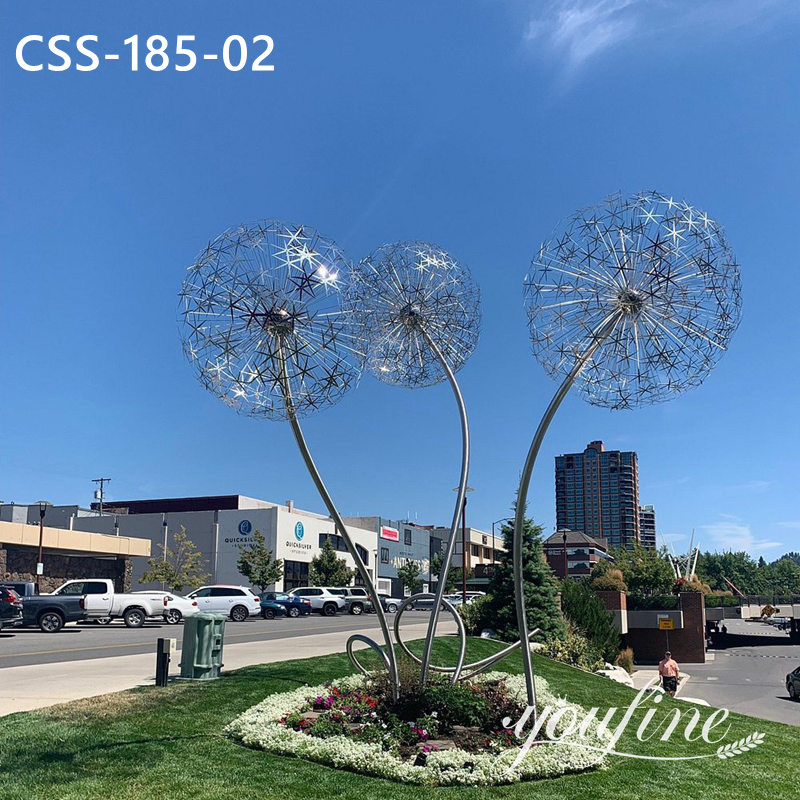 metal dandelion sculpture for outdoor park