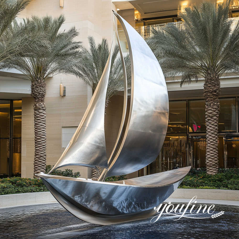 custom decorative metal sailboat sculpture