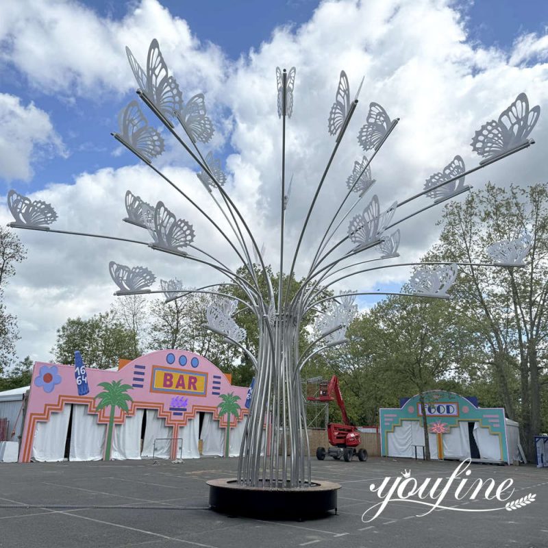 large metal tree sculpture for park