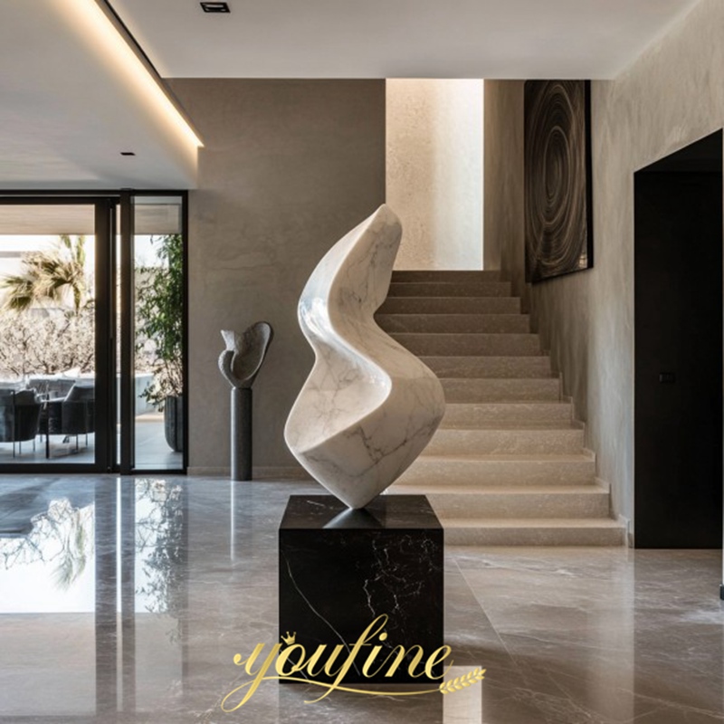 marble abstract sculpture for villa