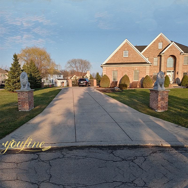 marble lion statue for driveway