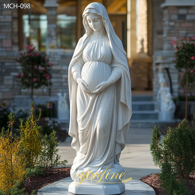 marble pregnant virgin mary statues