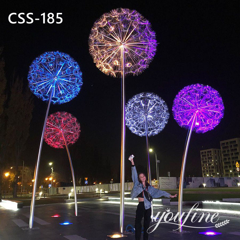 Outdoor Stainless Steel Dandelion Light Sculpture Manufacturers CSS-185