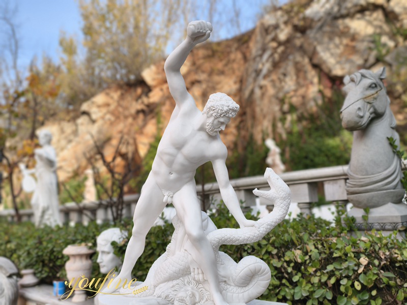 outdoor Hercules Fighting Snake Statue