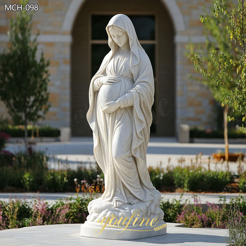 Life Size Marble Pregnant Virgin Mary Statue MCH-098