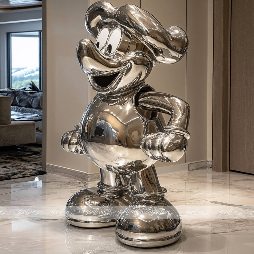 cute stainless steel Popeye indoor sculpture