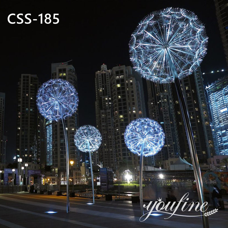 stainless steel dandelion sculpture for outdoor