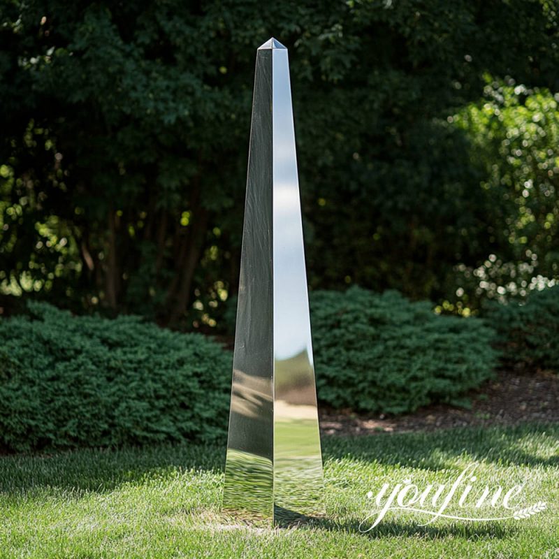 stainless steel obelisk sculpure