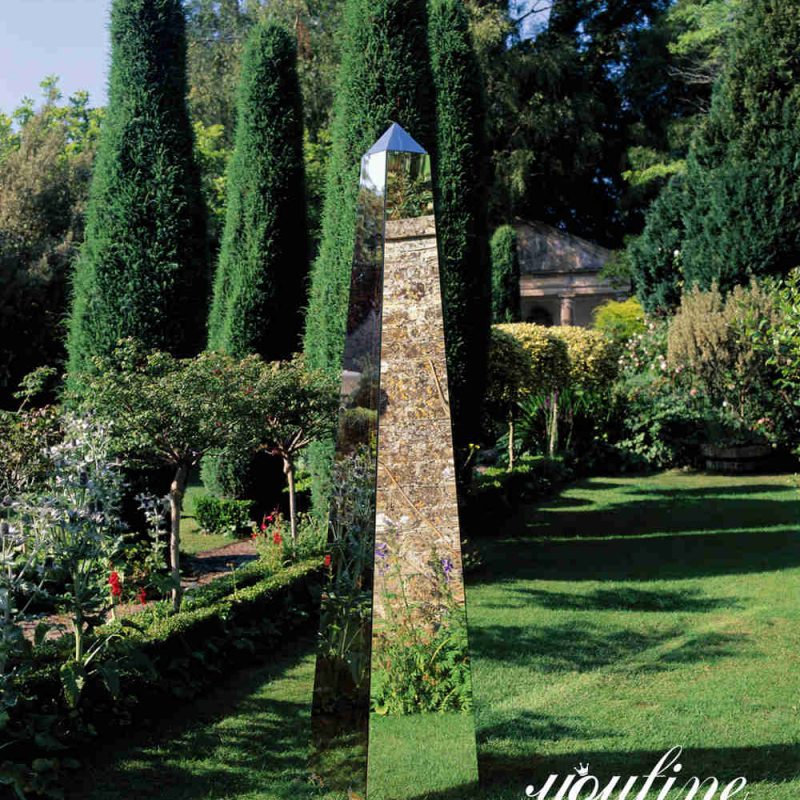 stainless steel obelisk for garden decor