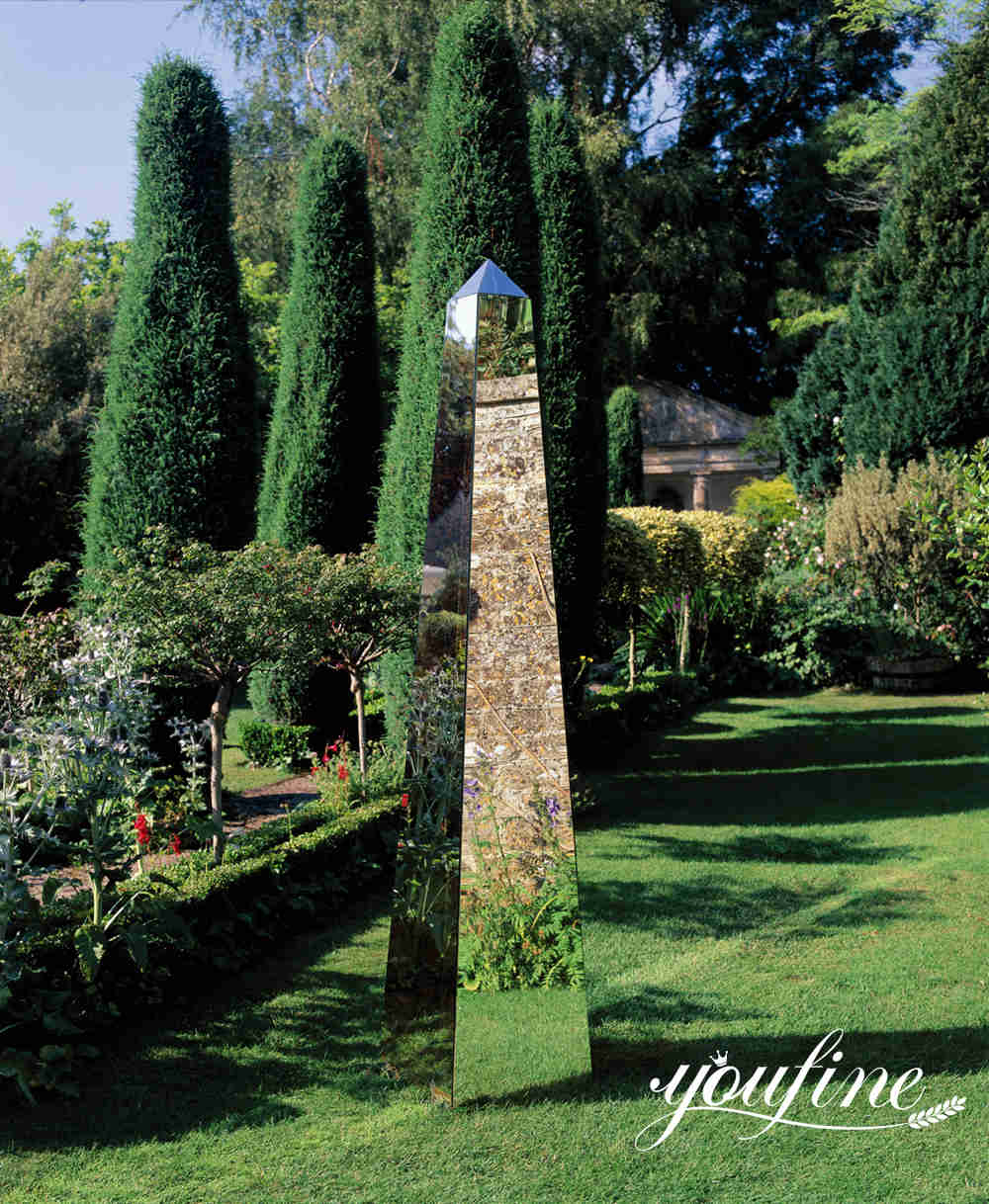 stainless steel obelisk for garden decor