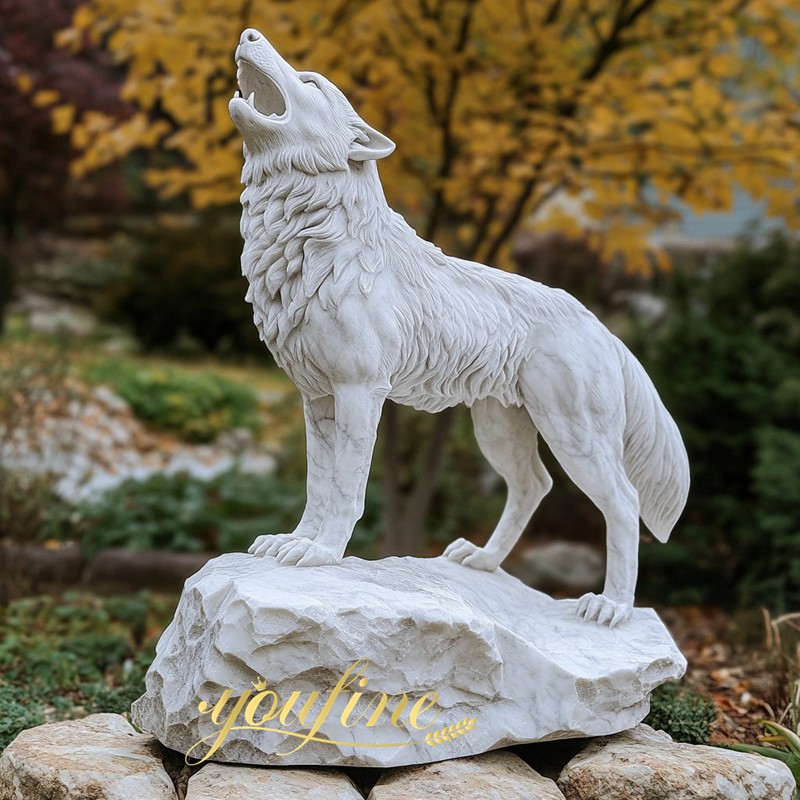 Statue De Loup En Résine, Sculptée à La Main, Statue D'animaux Moderne Au Look Géométrique, Sculpture D'animaux Sculptée à La Main, Pour Décoration