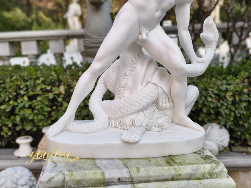 white Marble Hercules Fighting Snake Statue