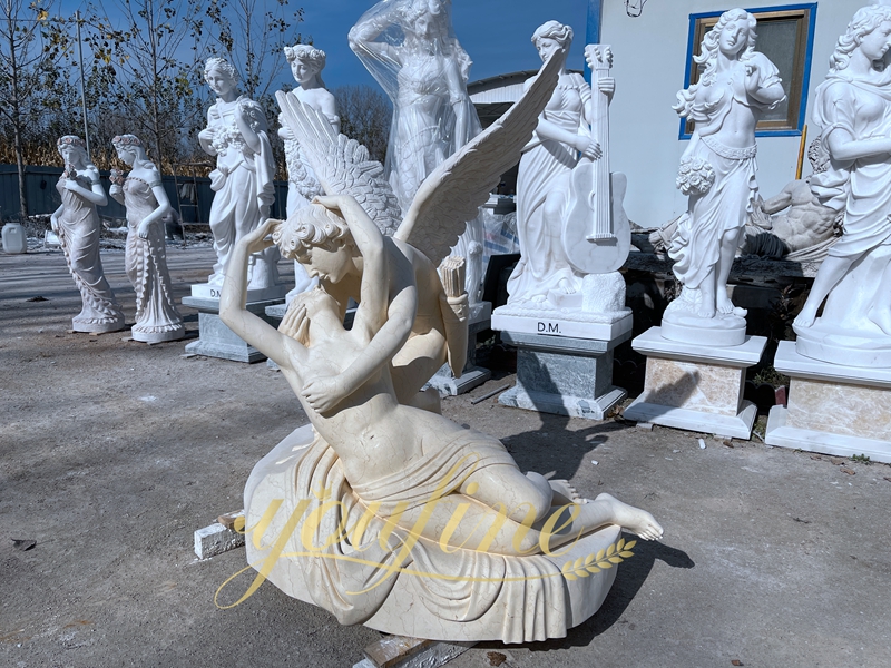 marble Cupid and Psyche Sculpture