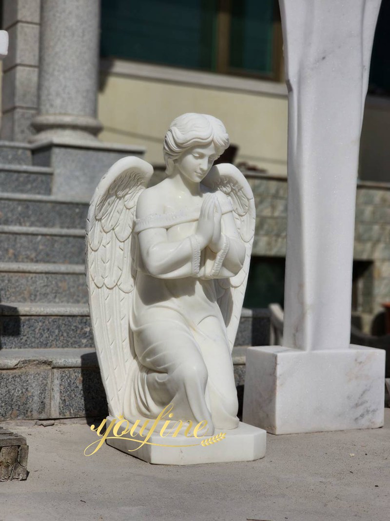 white marble Kneeling Angel statue