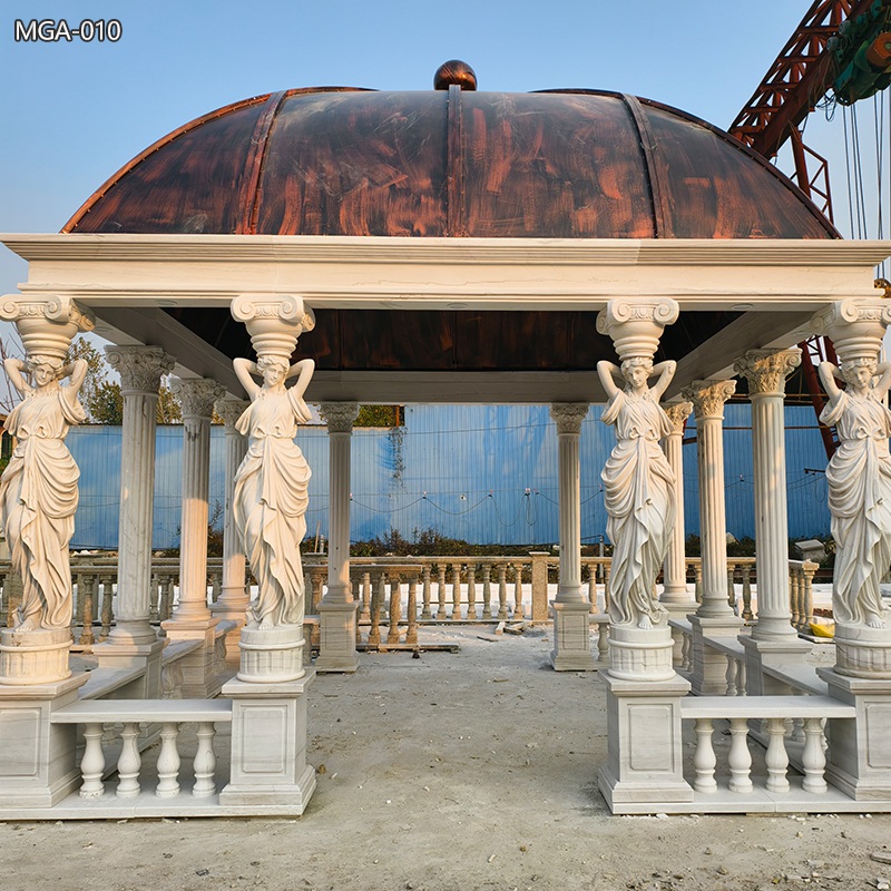 large Marble Statue Column Gazebo in factory