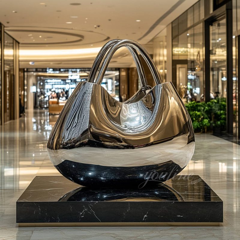 stainless steel bag scupture for shopping mall decor