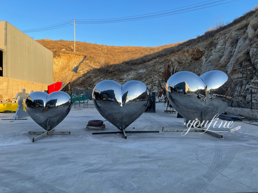 completed mirror polished stainless steel sculpture