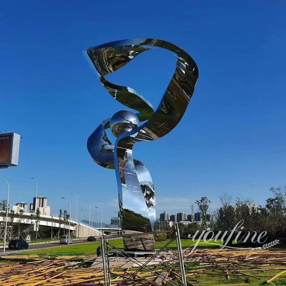 giant metal ribbon sculpture