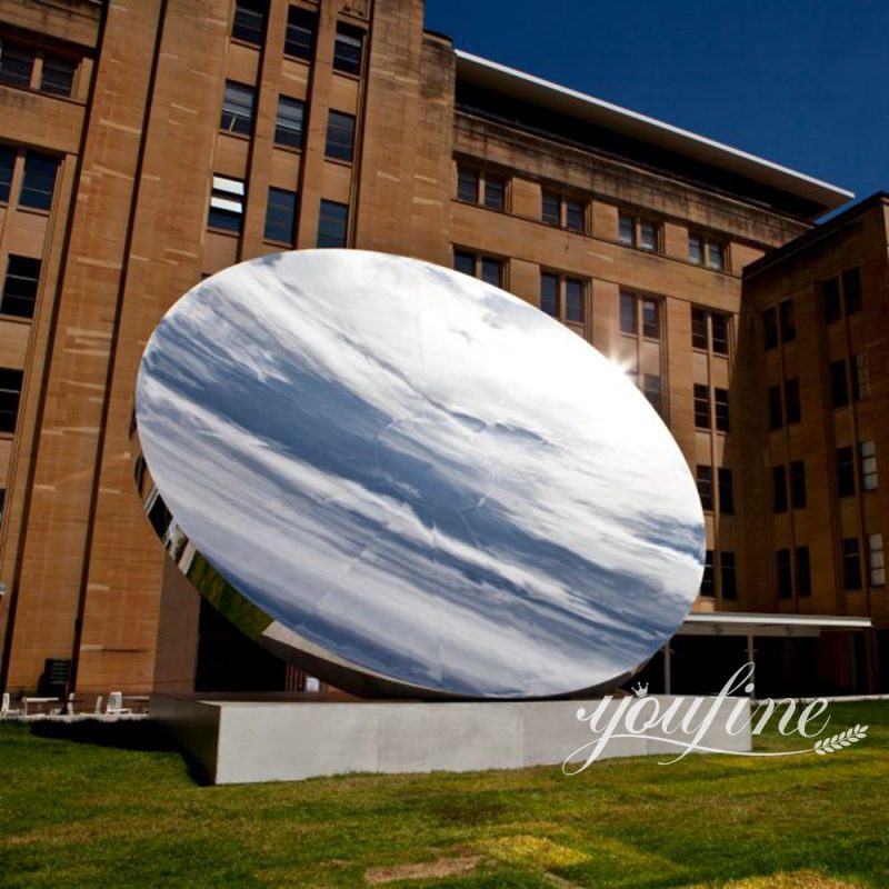 large outdoor metal mirror polished sculpture