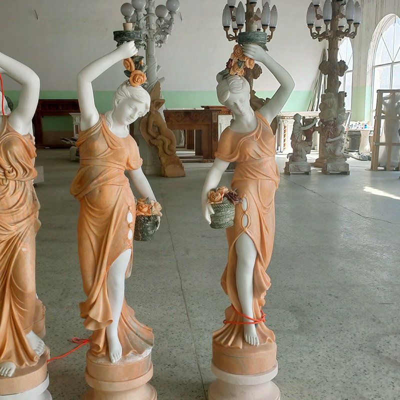 high quality marble statue lamp of lady