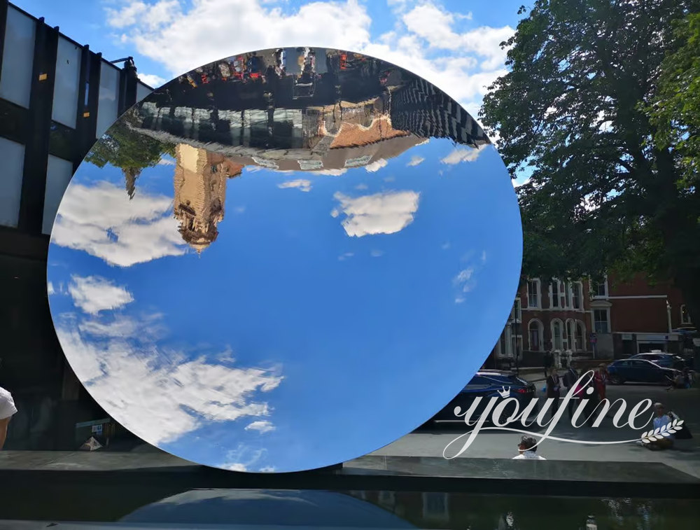 extra large modern mirror stainless steel sculpture