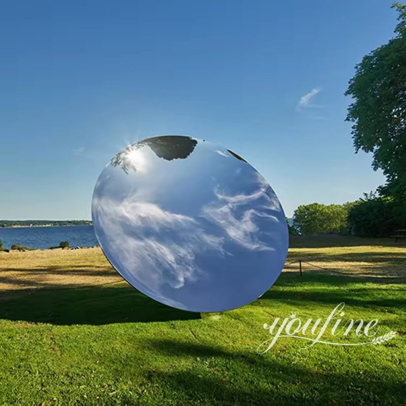 stainless steel mirror sculpture for lawn and garden decor