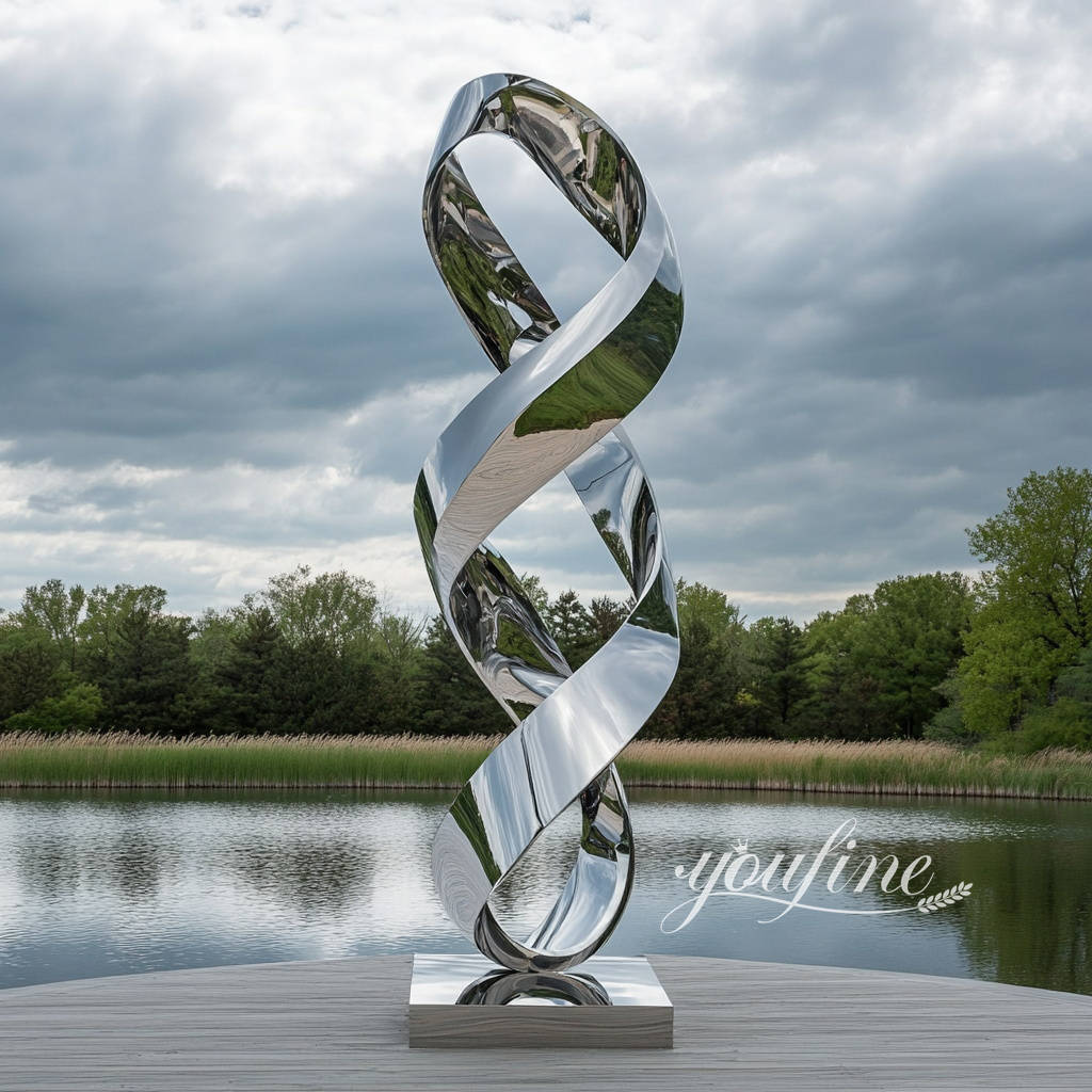 Contemporary Stainless Steel Abstract Spiral Sculpture SSA-078