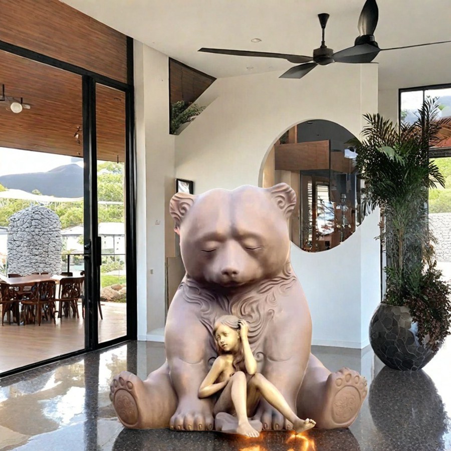 Bear with Girl Statue factory supplier