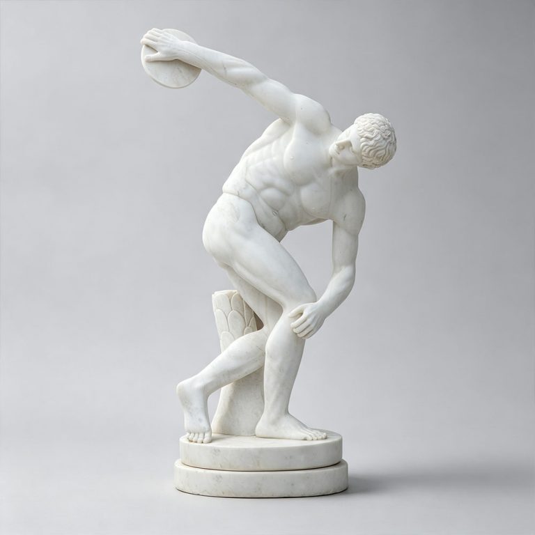 Classic Marble Discus Thrower Greek Sculpture for Sale
