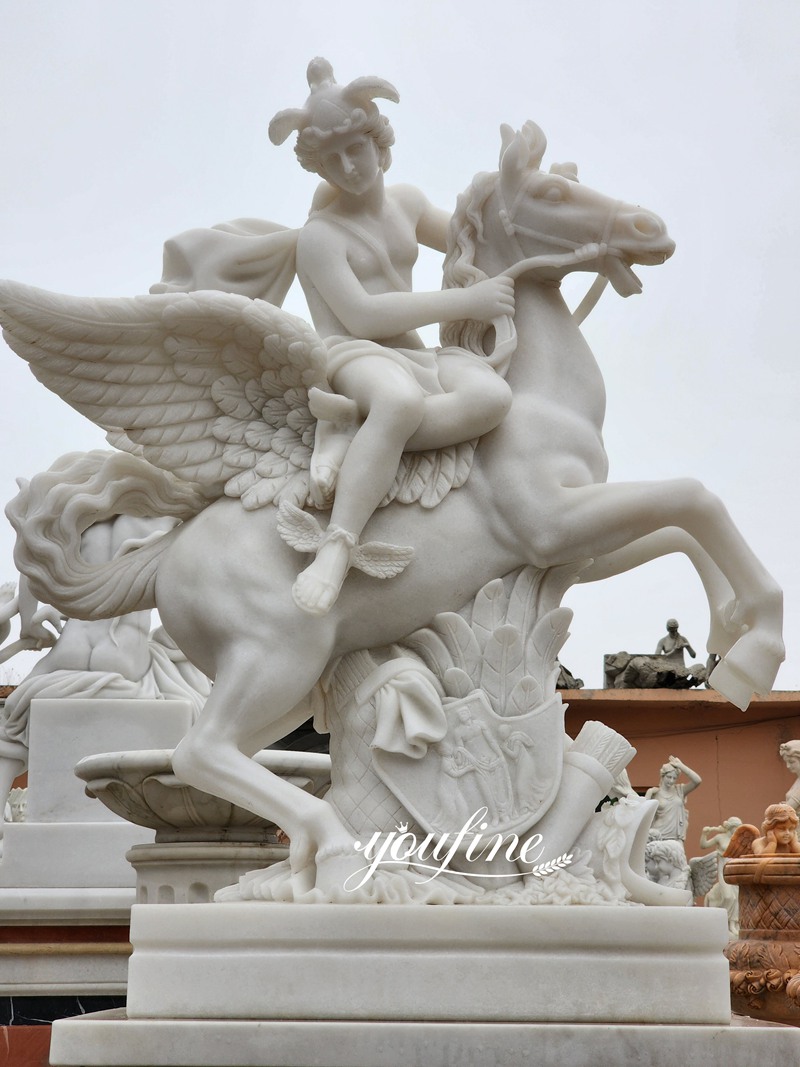 Greek Mercury Riding Pegasus Statue