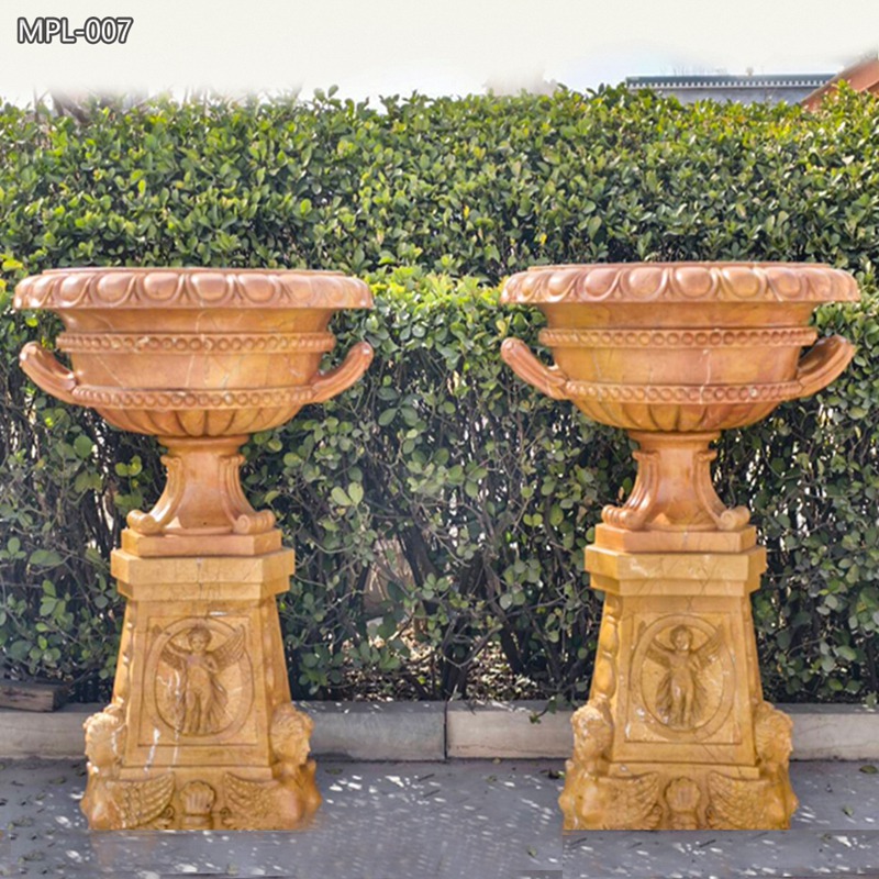 High Quality Natural Marble Antique Planter