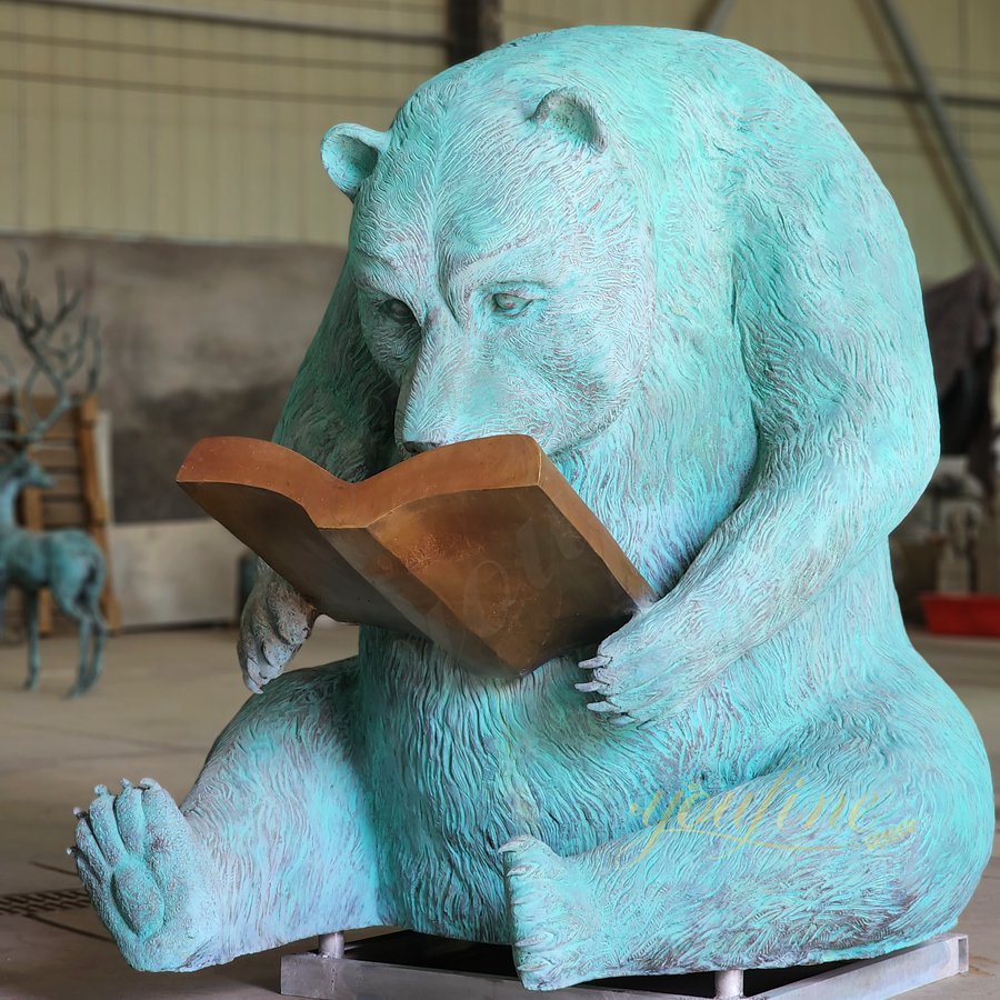 Large Reading Bear Sculpture