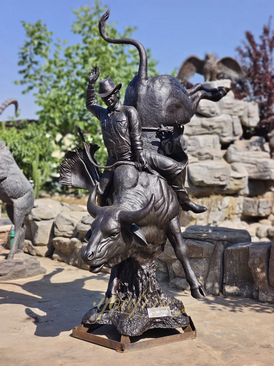 Large outdoor Bull Rider Sculpture