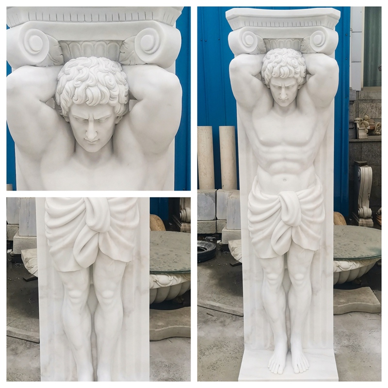 white Marble Male Statue Column
