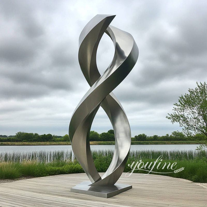 Stainless Steel Metal Abstract Spiral Sculpture