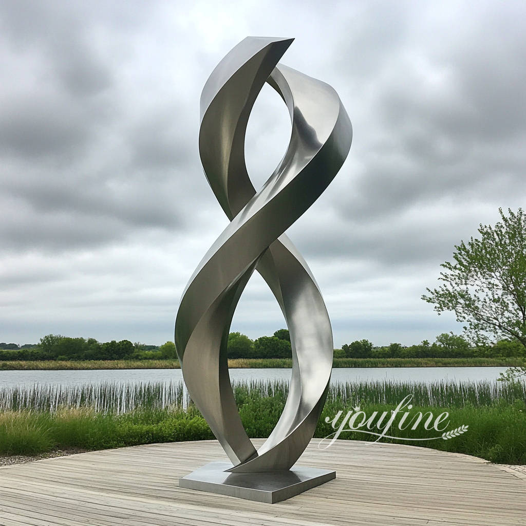Stainless Steel Metal Abstract Spiral Sculpture
