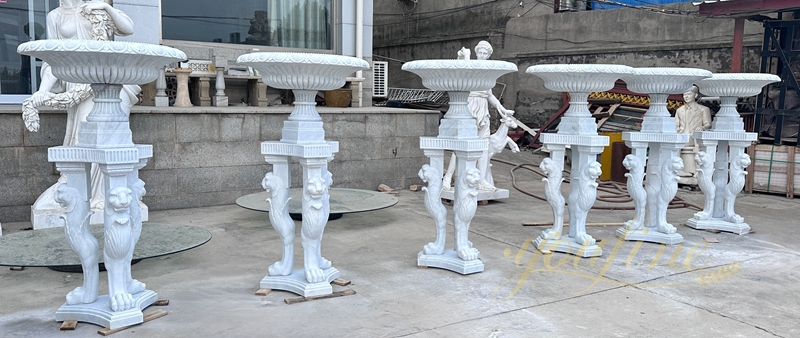 some marble Roman Lion Pedestals Planter