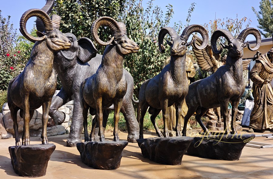 Wild Bronze Argali Sculpture