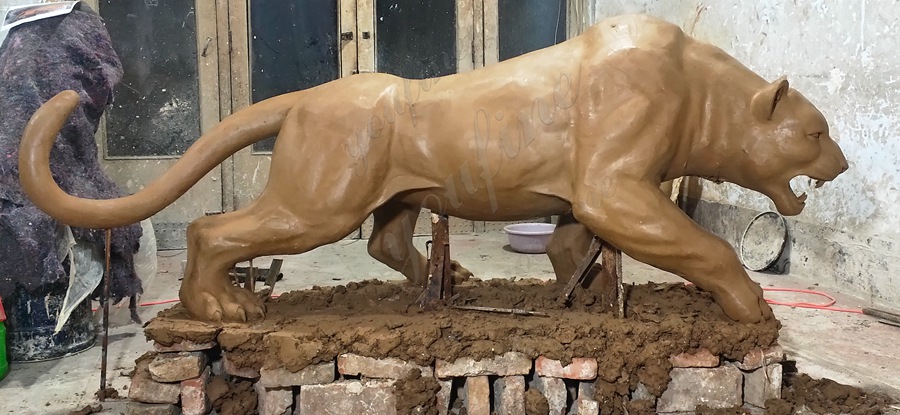bronze panther Statues clay model