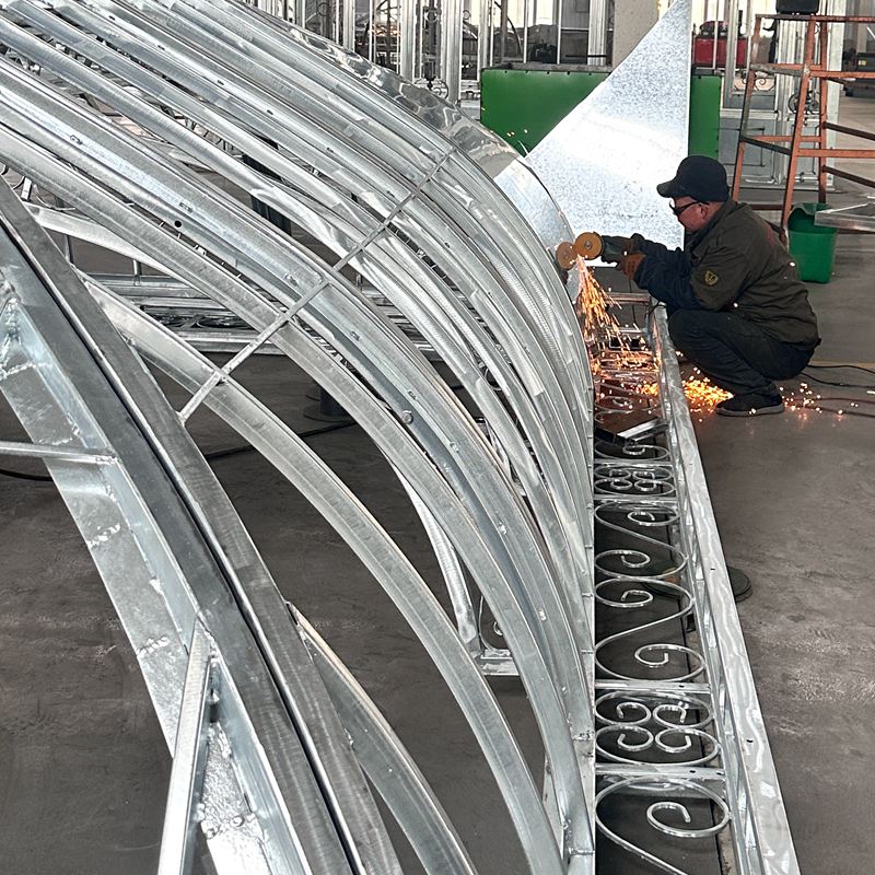 burnishing wrought iron greenhouse surface
