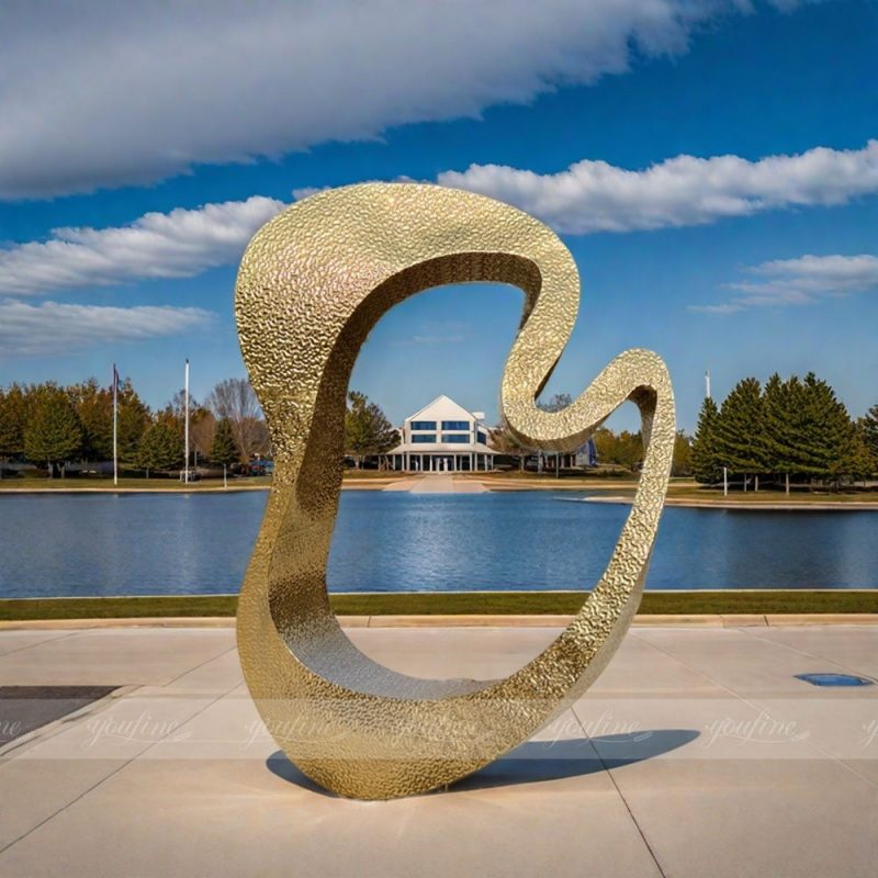 gold stainless steel sculpture for outdoors