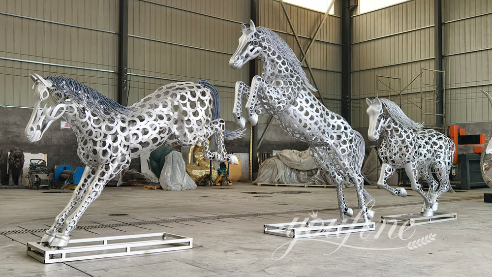 hand craft metal horse sculpture for garden
