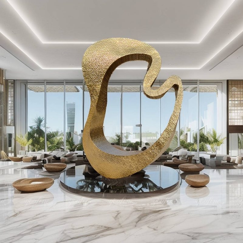 Customized Gold Metal Sculpture for Luxury Hotel Decor SSA-082