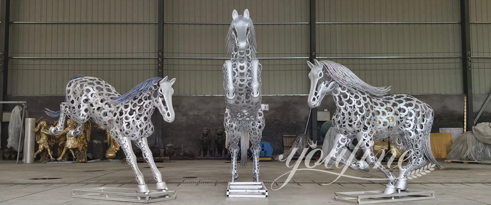perforated horse sculpture