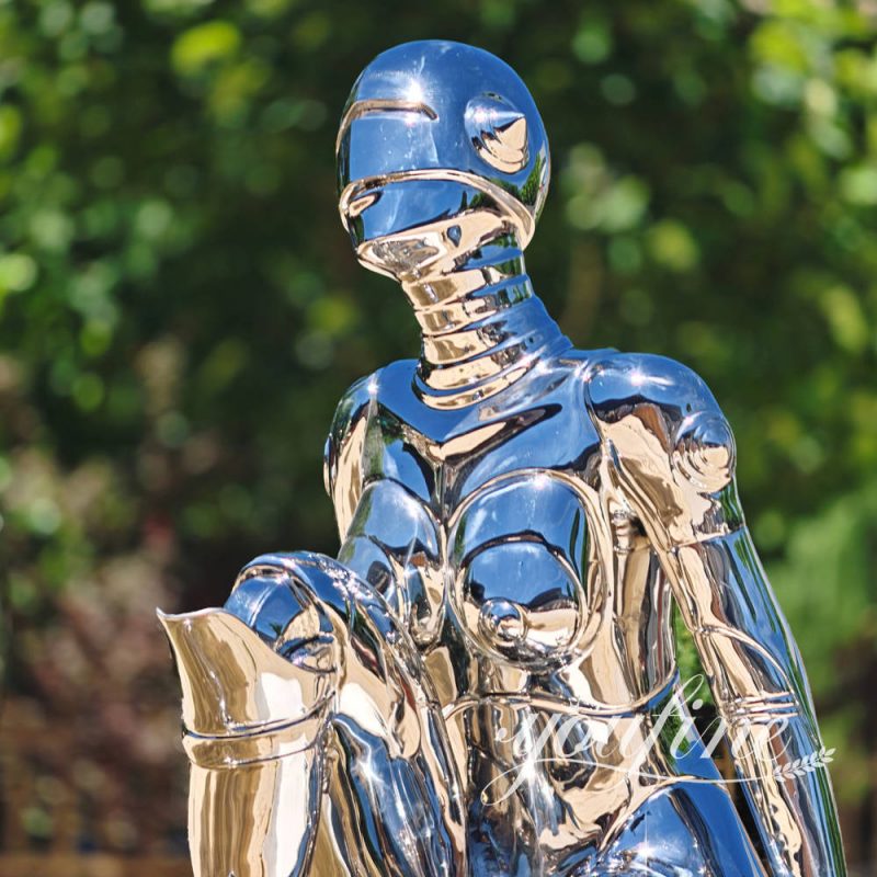 mirror polished robot sculpture details